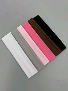 20条柔软弹力发带 - 波西米亚风瑜伽发带，适用于护肤化妆，防滑宽弹力头巾，适合女性、健身房、洗脸等场合，纯色针织发饰，必备发饰 - 彩色 - 查看 2