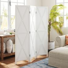 HOMCOM 3 Panel Room Divider, 5.6 Ft Folding Privacy Screen, Freestanding Wooden Wall Partition For Bedroom, Office, White