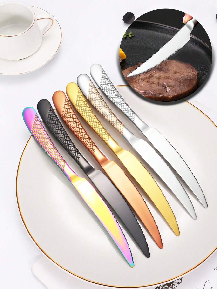 1/4 Piece Dinner Knives,Stainless Steel Steak Knife Set For Restaurant, Hotel, Steak Service