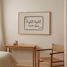 1 pieza Enmarcado/Sin marco Noche Noche Te Amo Cartel de arte de pared vintage Cita romántica de mediados de siglo Impresión en lienzo Decoración minimalista del Día de San Valentín Pintura retro para parejas, dormitorio, sala de estar, dormitorio, decoración del hogar moderna