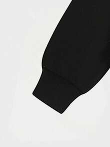 女士休闲圆领运动衫，时尚，秋冬 - 黑色 - 查看 4