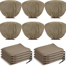 6-Piece Winter Plant Frost Protection Cover Set, 100x60cm Horizontal Shrub Rose Plant Protection Bag With Drawstring, Suitable For Autumn And Winter Outdoor Gardening, Cold Weather Plant Cover, Reusable Plant Protector, Close-Fitting Cover, Weather-Resistant Material, Long-Lasting Protection, Plant Blanket, Frost Blanket, Plant Enthusiasts, Landscape Maintenance.