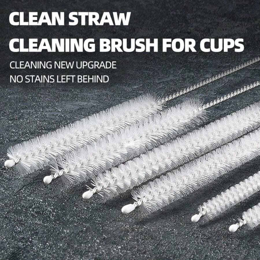 1PC Stainless Steel Cup-Style Straw Cleaning Brush, With Nylon Bristles On A Narrow Tube, For Reusable Straw Cleaner, Suitable For 40/30/20 Oz Glass Cups, For Flexible Pipe Cleaner For The Straw And Nozzle, Durable And Rust-Proof Cleaning Brush, Easy To Use And Clean, Very Suitable For Stainless Steel, Plastic And Silicone Straws. - Bạc - Xem 1
