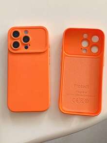 1 pieza Nuevo estuche protector de teléfono de alta gama con ojo de ángel de unicolor, gran ventana, piel mate, cobertura total, anti-caída, con forro de terciopelo, compatible con iPhone 13/14/15/16/17 Pro Max