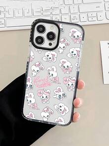 1 件豪华透明兔子设计手机壳，适用于 16/16 Pro/16 Plus/16 Pro Max、17/17 Pro/17 Pro Max、15/15 Pro/15 Plus/15 Pro Max、14/14 Plus/14 Pro Max、13/13 Pro/13 Pro Max、12/11/X/XR/XS Max，万圣节/圣诞节可爱智能手机保护套 - 黑色 - 查看 7