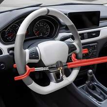 Steering Wheel Lock The Club Twin Hooks Anti Theft Universal Car Truck Van SUV - Red - View 1