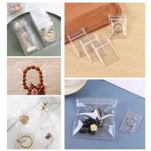 Clear PVC Plastic Jewelry Bags Wanfoou 100Pcs Jewelry Bags Small SelfSealing Plastic Zip Clear Bags PVC Transparent Lock Bag For Storing Bracelets Rings Earrings Ziplock Pouch 7x10cm