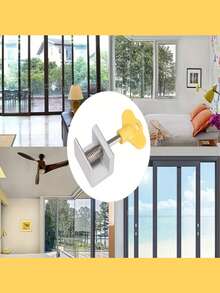1/2pcs Window Limiters, Adjustable Window Lock Limiters, Pet Anti-Theft Door Locks, Drill-Free Sliding Window Lock Hardware, Thickened Aluminum Alloy Home Security Window Locks - Multicolor - View 3