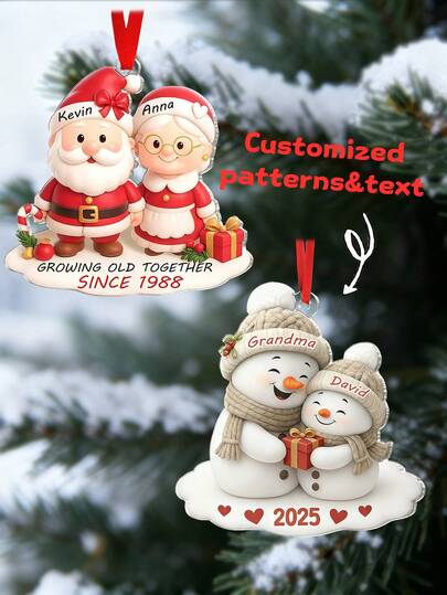 Personalized Customized Christmas Name Pendant, Five Styles To Choose From, Car Pendant, Christmas Tree Pendant, Memory Gift, Commemorative Gift, Decorative Pendant, Customized Text, Meaningful Gift, Commemorative Gift, Customized Text