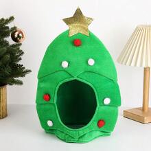 Gorro de árbol de Navidad, decoraciones navideñas Bola de PP con brillo Estrella de cinco puntas Sombrero decorativo divertido de felpa para fiestas navideñas