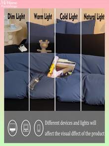 3件套海军蓝和黑色床上用品套装，1个羽绒被套和2个枕套，柔软舒适的家纺，柔软亲肤，多种颜色可选，适合男女宿舍，简约时尚的家居装饰，柔软舒适的卧室床上用品，时尚套装，可机洗，无填充物 - 藍色 - 查看 7