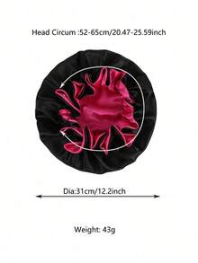 1pc Two Tone Satin Hat Silk Bonnet Satin Bonnet - 棕色 - 查看 3