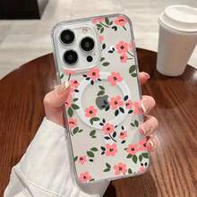 Funda rosa pastel. Funda magnética transparente de alta definición a prueba de golpes con diseño floral para teléfono. Compatible con phone 16/16 Pro/16 Pro/16 Plus/15/15 Pro/15 Pro/15 Plus/14/14 Pro/14 Pro/14 Plus/13/13 Pro/13 Pro/12/12 Pro/12 Pro/11/11 Pro/11 Pro/X/XS/S22/S22 Plus/S22 Ultra/S23/S23 Plus/S23 Ultra/S24/S24 Plus/S24 FE/ - transparente - Ver 5