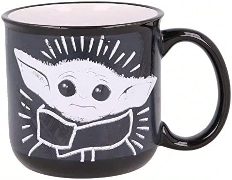 Stor 400 ML CERAMIC BREAKFAST MUG IN THE CHILD MANDALORIAN GIFT BOX - Black - View 1