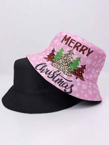 1 Stück Weihnachtsmann Partyhut aus Polyester, Muster und umkehrbar, warm, Herbst/Winter Weihnachtskostüm Zubehör, umkehrbarer Sonnenhut mit Weihnachtsmotiven