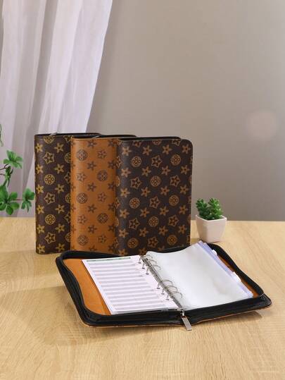 Caderno A6 com zíper, novo livro de economia, carteira organizadora de dinheiro, porta-cartões sanfonado com estampa fashion, porta-cartões de grande capacidade, porta-moedas, inclui 6 bolsos com zíper, 12 folhas de orçamento, material escolar, plano de poupança, plano de poupança quinzenal, plano de poupança de 10.000, estratégia de poupança