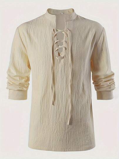 Medieval Pirate Shirt For Men - Renaissance Festival Costume, Western Roleplay, Suitable For Historical Events, Cosplay, Theme Parties - Machine Washable, Ruffle Collar Design, Unique Sleeve Cuffs