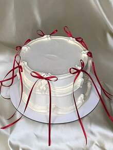 10pcs Red Bow Knot Cake Decorations,DIY Bowknot Cake Decor Supplies,Birthday Party Decor,Anniversary Birthday Wedding Cake Decor,Holiday Gift Decor,Baking Cake Dessert Bow Toppers,Party Favor,Birthday Party Table Decor - Đỏ - Xem 7