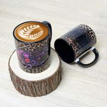 1 chiếc cốc cà phê/ly gốm in hình động vật, dung tích: Xấp xỉ 11 oz, cốc nước đa năng, họa tiết da báo, họa tiết da rắn, món quà lý tưởng cho Giáng sinh, Ngày lễ Thánh Patrick, Lễ Phục sinh, Ngày lễ tình nhân, Ngày của cha và Ngày của mẹ khi trở lại trường - Đen và trắng - Xem 10