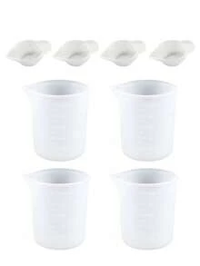 10 件装硅胶模具杯分配器，迷你测量混合杯，适用于 DIY 珠宝制作、环氧树脂工艺品