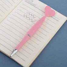 1-12pcs Pink Heart Shaped Rotating Ball Pens, Suitable For School/Office Supplies, Romantic Writing Tools, Wedding Signature, Thanksgiving & Halloween Wedding, Valentine's Day, Elegant Writing Instrument, Back To School Gift - Multicolor - View 7