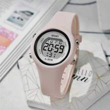 1pc Women's LED Circular Silicone Band Colorful Nature-Inspired Multifunctional Date, Day, Second Display Luminous Digital Sports Electronic Watch, Suitable For Men, Women, Teens, Students, Couples For Daily Wear