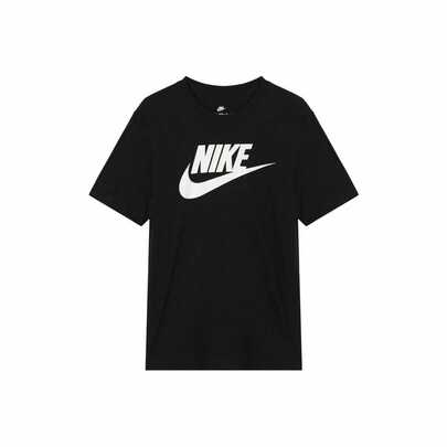  Nike Sportswear Classic Logo Print Crew Neck Retro American Style Short Sleeve T-Shirt, Men, Black