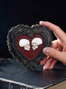 1pc Halloween Decor Resin Heart Skull Wall Hanging, Handmade ABS Resin Heart Skull Ornament Living Room, Study, Shop And Halloween, Day Of Dead Decoration Home Decor Room Decor Christmas Decorations Home Christmas Gifts Christmas Decor