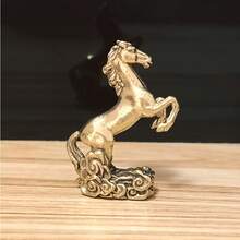 复古黄铜马雕像 - 招财生肖马摆件，桌面摆件及茶宠，无需电源，万圣节及秋季家居装饰收藏品，圣诞装饰品，圣诞礼物，圣诞装饰 - 馬踏著吉祥雲 - 查看 7