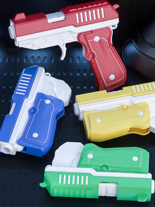 1pc 2025 New Kids Cartoon Mini Foldable Soft Bullet Toy Gun, Birthday/Christmas Gift