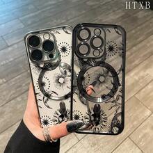 El teléfono Black Moon con lente integral, revestimiento magnético y electrochapado, admite carga inalámbrica magnética y es compatible con phone 16 Pro Max, 16, 15 Pro, 14, 14 Plus/14 Pro Max, 13, 13 Pro, 12 Pro, 11/11 Pro y la serie Pro. Es un excelente teléfono para regalar a amigos, en cumpleaños y en fiestas. - Negro - Ver 7