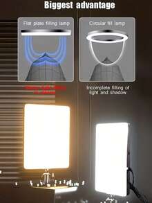 1 pieza Luz de anillo para selfie de tableta de 10 pulgadas con trípode ajustable y temperatura de color, adecuada para iluminación de transmisión en vivo, iluminación de fotografía al aire libre - Negro - Ver 5