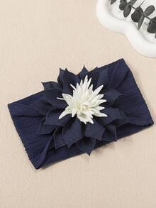 1pc Autumn/Winter New 3D White Flower Bud Baby Headband, Soft Comfortable Jacquard Nylon Infant Headwear, Creative Baby Hair Accessory