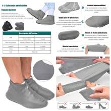 Cubre Zapatos Impermeable Lluvia para Hombre y Mujer, Cubierta para Calzado de Viaje Plegable, Antideslizante y Reutilizable, Exteriores Cubierta para Tenis, Funda para Botas de Lluvia - gris - Ver 1