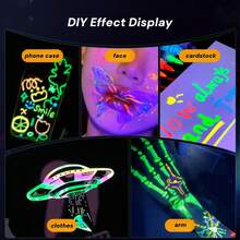 4支/套 夜光涂鸦笔，创意紫外线荧光马克笔，黑光签名笔，可擦除且易于清洁，适用于化妆派对、节日、团队活动、惊喜礼物、圣诞礼物（8种颜色可选 - 2支/4支/8支/16支） - 彩色 - 查看 5