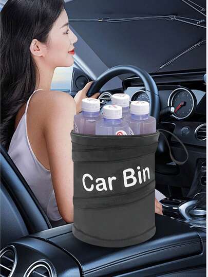 1 Piece Of Hanging 5.91x7.87 Inch Car Garbage Bin - Convenient Garbage Container And Seat Back Storage Bag - Car Interior Accessories, Men's Gifts, Car Multifunctional Garbage Bin, Car Storage Bin, Folding Garbage Bin, Miscellaneous Hanging
