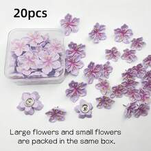 10pcs/20pcs/30pcs Pink & Purple Floral Shaped Pushpins, Cute Cartoon Resin Peach Blossom Decorative 3D Thumbtacks For Cork Board, Photo Decoration, Photo Wall, Map And School Supplies Decoration, Holiday Decor Materials - Multicolor - View 15