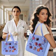 ZYDS 12Pcs Bag Charms For Bogg Bags Acrylic Bag Accessories Nurse Themed Insert Decoran Charms Cpatible With Simply Southern Beach Tote Bags - 如圖 - 查看 5