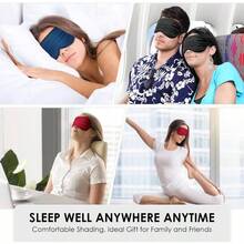 3PCS Silk Eye Sleeping, Soft Comfortable Sleep Masks With Adjustable Strap, Blocking Night Masks, Blackout Eyes Covers Aldult Women Men Travel Airplane, Blue+Black+Red - Blue+Black+Red + One Size - View 7