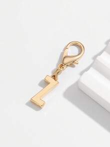 1pc Fashionable Minimalist 26 Small English Letter Shape Smooth Metal Keychain, Suitable For Women Car Key, Bag Decoration And Gift Christmas - Gold - View 36