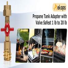 1lb  Tank Adapter With Valve,20 Lb To 1lb  Adapter Converter For 1lb/16.4oz Disposable Throwaway Cylinder,Hook Up Small  Tanks When 20lb Ran Out