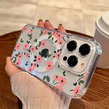 Funda rosa pastel. Funda magnética transparente de alta definición a prueba de golpes con diseño floral para teléfono. Compatible con phone 16/16 Pro/16 Pro/16 Plus/15/15 Pro/15 Pro/15 Plus/14/14 Pro/14 Pro/14 Plus/13/13 Pro/13 Pro/12/12 Pro/12 Pro/11/11 Pro/11 Pro/X/XS/S22/S22 Plus/S22 Ultra/S23/S23 Plus/S23 Ultra/S24/S24 Plus/S24 FE/ - transparente - Ver 2