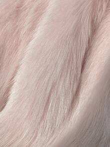 女士优雅粉色仿皮草外套，带口袋，时尚短款皮草大衣，修身剪裁，街头风外套，适合秋冬季节、度假、日常穿着、旅行、下午茶、约会等各种场合。 - 淺粉色 - 查看 11
