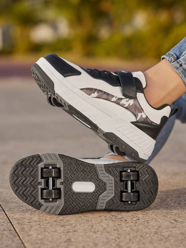 2-In-1 Removable Roller Skates, 4-Wheel Design For Enhanced Stability, Suitable For Children's Daily Casual And Sports Wear