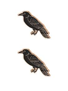 1pc Cartoon Raven Animal Dark Series Brooch, Creative Vivid Metal Alloy Pin Badge, Clothing Bag Decor Accessories Backpack For School Office Accessories Shirts Jacket Jewelry Christmas Halloween Clothes Pin Funny Cute Teacher Gifts Gifts For Mother, Father, Graduation, And Teacher - Black - View 20
