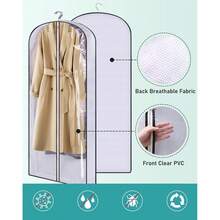 60" Long Hanging Garment Bags For Closet Storage GussetedDress Bag For Clothes, Gowns, Coats, Suits, 5 Packs,NBIHNVF - Nhiều màu 1 - Xem 3