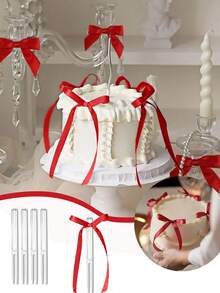 13 piezas Decoraciones elegantes de lazo rojo/negro/rosa/blanco/azul/champán para decorar pasteles, suministros de decoración de cinta para pasteles DIY para fiestas, aniversarios, bodas, Día de la Madre, Día de San Valentín