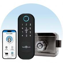 Cerradura Electrónica Inteligente automatica de sobreponer para puerta exterior| Chapa Digital Eléctrica | Celular, Huella, Código, Tarjeta, Llaves Físicas - por defecto - Ver 10