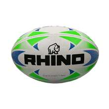 RHINO Blast Rugby Ball (White/Blue/Green) - 100% Mixed - 400gsm - (RD3026) - Multicolor - View 2