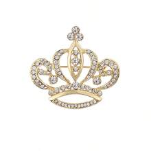 1pc Elegant Crown Design Rhinestone Encrusted Zinc Alloy Brooch, Vintage Palace Style Fashion Accessory Suitable For Women To Wear On Coats, Dresses, Bags, Hats In Autumn/Winter Occasions And Parties Christmas Gift